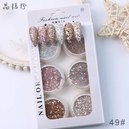 Cameleon Chunky Cosmetic Glitter Nail Art Decoration Kit set of 6 pcs Glitter (49) NO