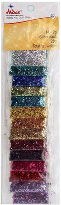 Midas Sparkling Glitter Powder for DIY - Craft Glitter,Resin Art for Decoration- Pack of 14