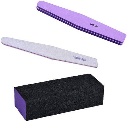 KISANPATEL Buffer Nail Art Combo Of 3 | Soft, Hard & Block Buffer For Nail Art - 1 Pcs Each