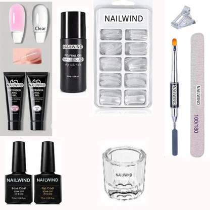 NAILWIND Polygel Nail Extension Kit, Glossy Finish, 30 ml Each