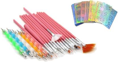NESA Nail Art Tool Kit (20 Pieces) with Free Stencil (10 Pieces)