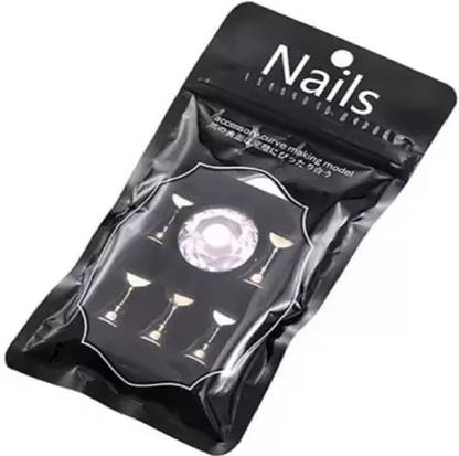 BOLT BEE Magnetic Nail Holder + 5 Tips Practice Training Display Stand Crystal