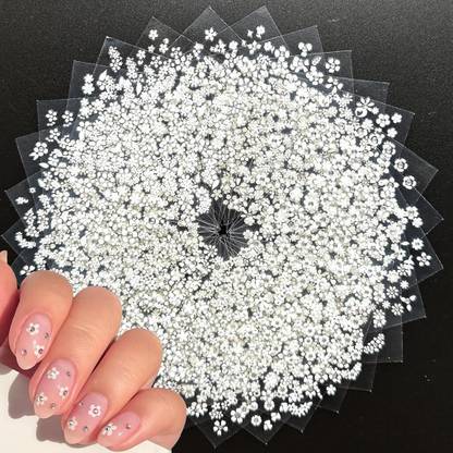 Verilux 30 Sheet Mini Flower Nail Sticker Set Self Adhesive French Tips Nail Art Decals
