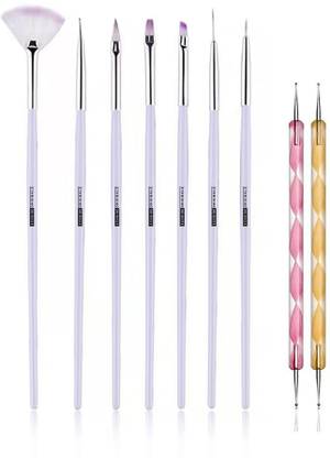 Scheibe 7 pcs Nail art Brush and 2 pcs Dotting Pen