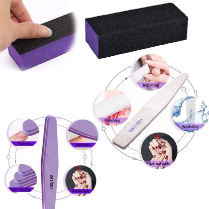 Sminakh BUFFER NAIL ART COMBO OF 3, 1 BLOCK BUFFER , 1 SOFT BUFFER, 1 HARD BUFFER