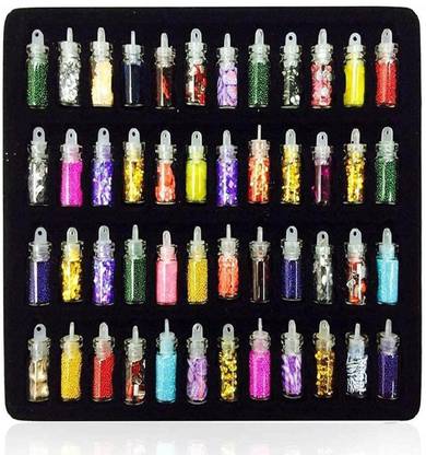FIRST BEAUTY 48 Bottles/Set DIY Nail ArtKit Contain Random Nail Art Pearl Sequin Nail Glitter
