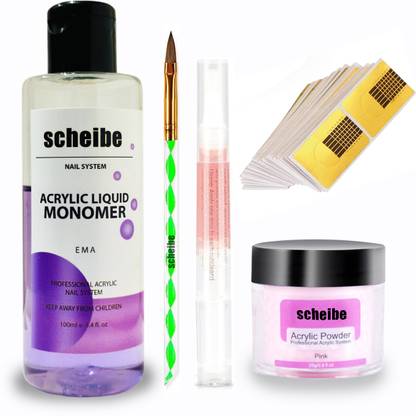 ZehrVibe 100ml Monomer, Acrylic Powder, 20 Tip, CuticleOil and 1 Nail Buffer