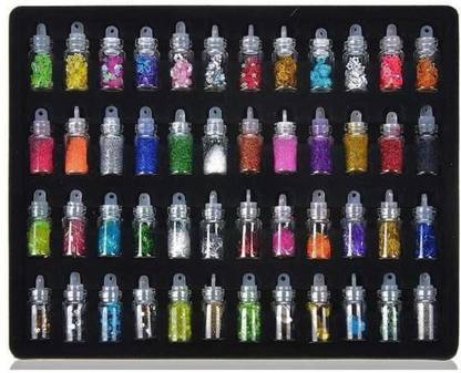 SDF Professional Nail Art 48 Pcs Glass Bottle 3D Nail Art Set