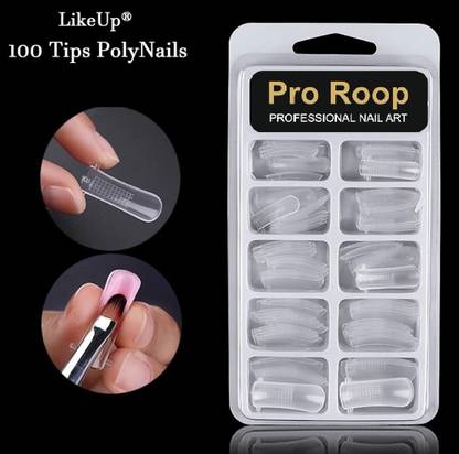PARAMZA 100pcs Poly Gel Acrylic Nails Artificial System UV Gel DIY Polish Manicure Tool