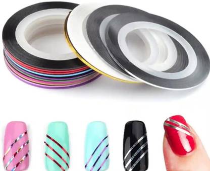 Qsac 10-Color Nail Art Striping Tape Set