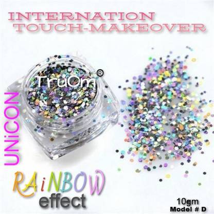 TRUOM Holographic Glitter Unicorn Rainbow Effect 10gm (pack of 1)