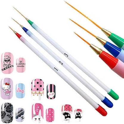 BOLT BEE 3Pcs/Pack Fine Drawing Striping Liner Design Tips Nail Art Pen Brushes