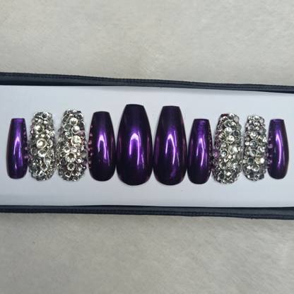 PPC COLLECTION Glossy Purple Chrome in Long Coffin (Pack of 20)