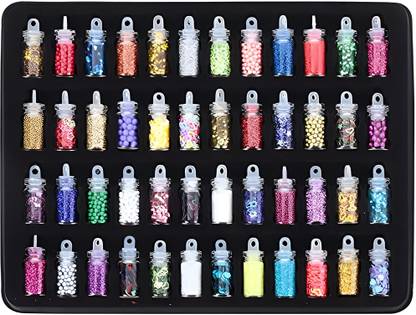 RETRIX 3DGlitter Powder Manicure Set of Nail Stickers/Nail Art Tool for Nail Decoration