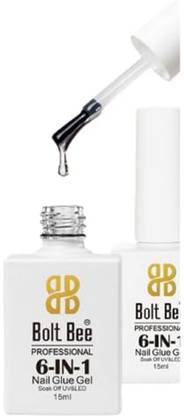 RUBY FACE 6 in 1 Gel Nail Glue for Clear Acrylic Nails Long Lasting, Curing Needed