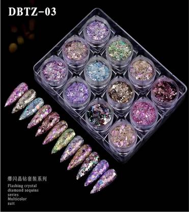Rush Professional 12 Colors Glitter Mylars Set