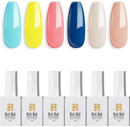 BOLT BEE Gel Nail Polish Kit Set of 6 Soak Off (19+33+13+20+02+04)