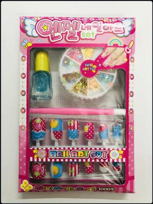 Mallade A-UPack of 3 12 Artificial Nails with all Tools (Random Cute Nail Designs)