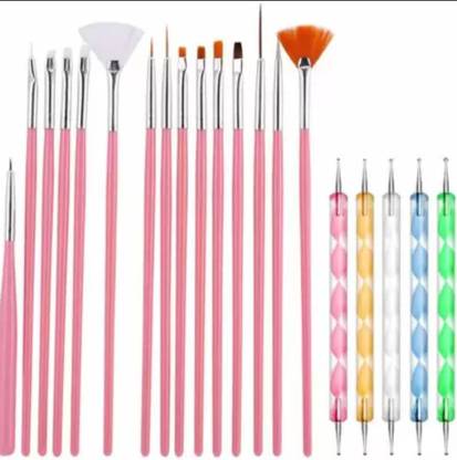 feelhigh Nail Art Design Tools, 20Pcs Nail Art Brush and 5pcs Dotting Pens