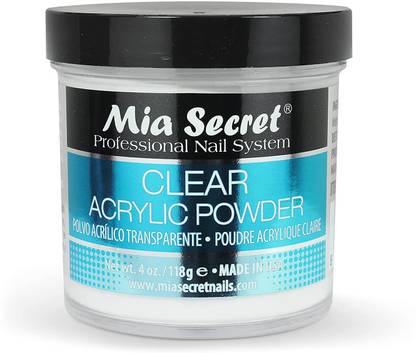 Mia Secret Professional Acrylic Nail System Clear Acrylic Powder, 4 oz.