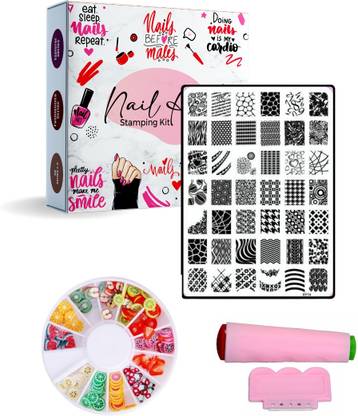 Royalkart Nail art stamping kit Image Plate ( XY 14 ) with 3D nail DEcoration Clay wheel