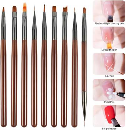 she pro Kolinsky Acrylic Nail Brush Set Pack of 9