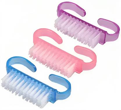 ShopCircuit 3 Pcs Handle Grip Nail Brush Finger nail Cleaner Pedicure Brushes Tool Kit