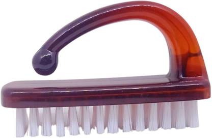 Scarlet Line Nail Cleaning Brush Plastic Handle Grip Pedicure Manicure Nail Art Tool_Shell