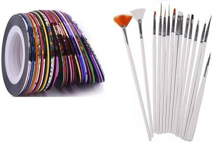 FIRST BEAUTY Professional Nail Art Brush and Nal Art Tape