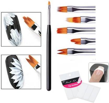 she pro Professional Best Quality 5 Piece Acrylic Brush (White)