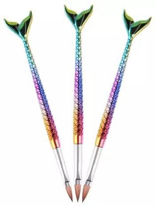 she pro 3 pcs Nail Art Acrylic Brush Design Brushes with Attractive Fish Tel