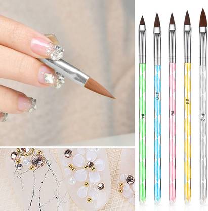 Facejewel 5 Pcs Acrylic Nail Brush, Nail Brushes for Acrylic Application, Nail Art