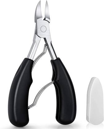 Gleevia Toenail Cutter for Men with Stainless Steel Sharp Curved Blade (Black)
