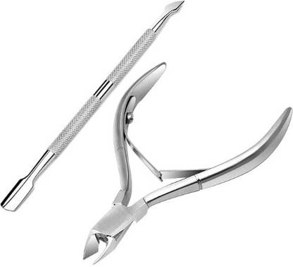 Sweetpea Nail Cuticle Pusher Spoon&Clipper Set,2pcs Beauty Professional Steel Manicure Pedicure Trimmer Remover Nipper Scissor,Nail Tools.