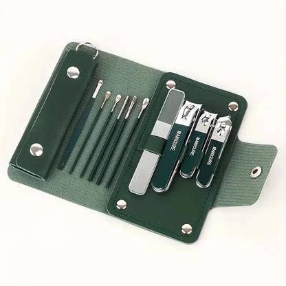 YCVARIYA 10-in-1 Manicure Set Nail Clippers Kit, High-Carbon Steel with Leather Case