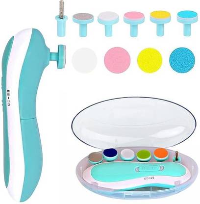 HASRU New Baby Nail File Electric,Baby Nail Trimmer with 6 Grinding Heads Safe