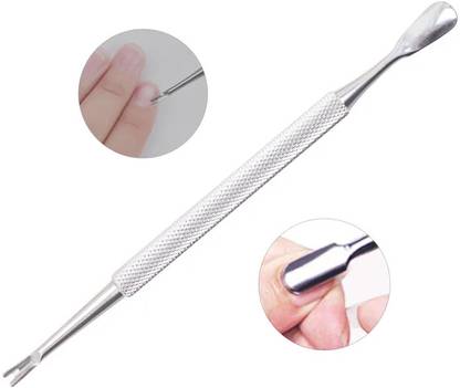 Elecsera 1pcs Nail Art Tools Stainless Steel Cuticle Pusher Double Head Spoon