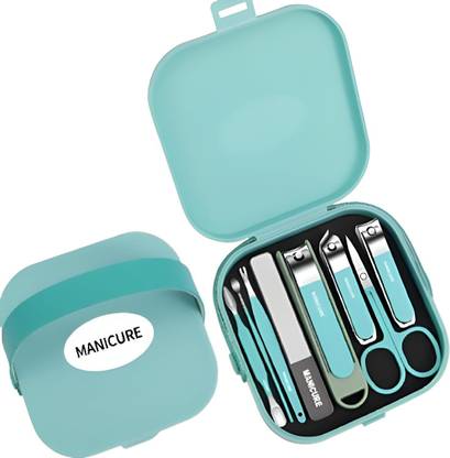 PLENARO 8-in-1 Manicure Pedicure Set with Storage Box (Green)