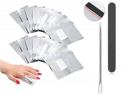 Verilux 200 Pcs Nail Polish Remover Foil Wraps Cotton Pads Gel Tool