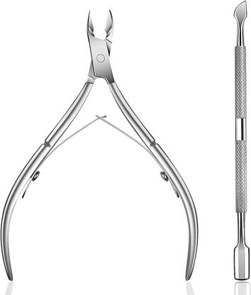 Sweetpea Nail Cuticle Pusher Spoon&Clipper Set,2pcs Beauty Professional Steel Manicure Pedicure Trimmer Remover Nipper Scissor,Nail Tools.