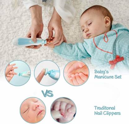 PRATYANG Baby Nail Electric Baby Nail Trimmer with 6 Grinding Heads Safe for Newborn Baby