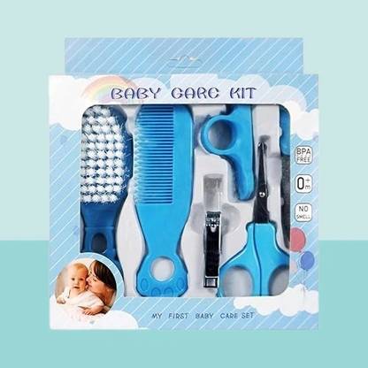 REYANSH KIFAYATI STORE Baby Grooming Kit Portable One Box With 6 Item Nail Clipper Hair Comb Brush Nose