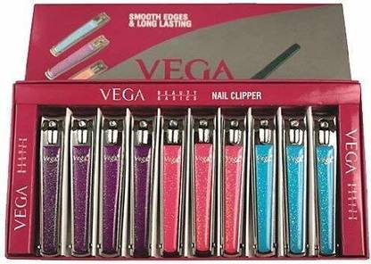 VEGA Large Nail Clipper 10 piece Box , glitter