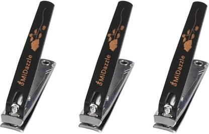 Midazzle Large Nail Clipper | Cutter (Black) - (Pack of 3)