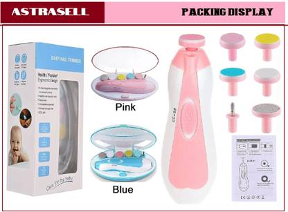 ASTRASELL Baby Safe Nail Trimmer Kit, File Finger Clipper Electric Manicure Set with Light
