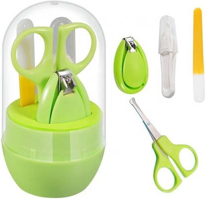 croox 4pcs Baby Manicure Set Stainless Steel Baby Nail Clippers Nail Cutter Baby Care Kit - Pack of 1