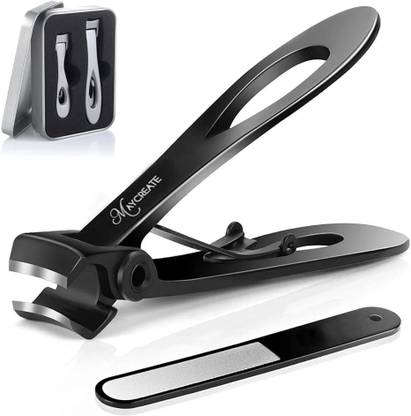 maycreate Steel Toenail Clippers Set with Nail File, Big Nail Cutter for Men,