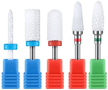 SERPLEX Ceramic Nail Drill Bits Set, 3/32'' (2.35mm) Professional Acrylic Nail File
