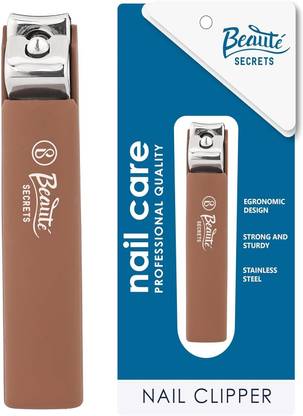 Beaute Secrets Nail Clippers for Thick Nails with Catcher, Soft Grip Rubber Handle Nail Cutter