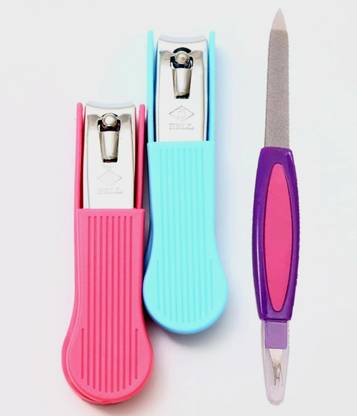 BRM TRADERS 2 pcs Nail Cutter/Clipper with 1 pc Nail Filer/Shaper